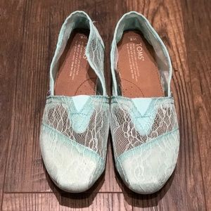 Women’s Mint Lace Toms Size 8 and 8.5